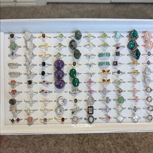 100 pc Gemstone crystal ring wholesale lot